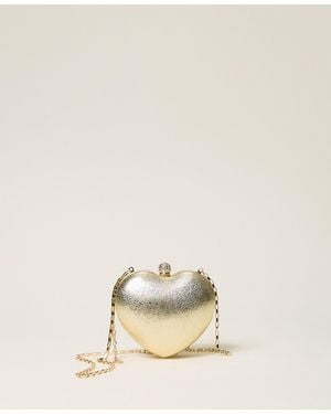 Twinset Mini Heart-Shaped Clutch Bag - Natural