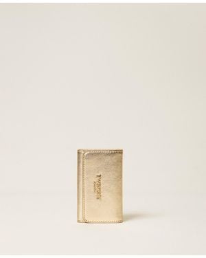 Twinset Key Ring Pouch With Logo - Natural