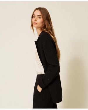 Twinset Knit Jacket With Sequins - Black