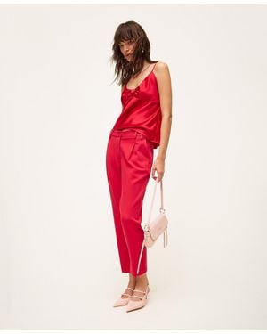 Twinset Satin Top With Knot - Red