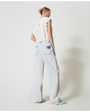 Twinset Super Bleached Barrel Jeans - White