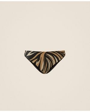 Twinset Bikini Briefs With Lurex And Print - Multicolour