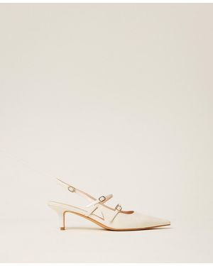 Twinset Sling Back Court Shoes With Straps - Natural