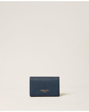 Twinset Medium Wallet With Logo - Blue