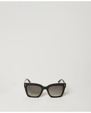 Twinset Square Sunglasses With Studs - Multicolour