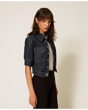 Twinset Denim Fitted Shirt - Multicolour