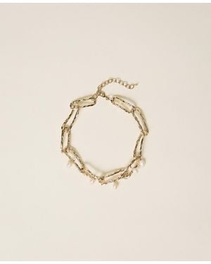 Twinset Choker With Pearls - Natural