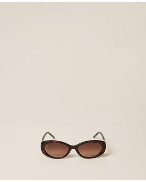 Twinset Oval-Shaped Acetate Sunglasses - Natural