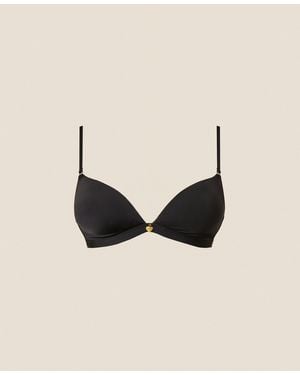 Twinset Charmeuse Triangle Bra - Black