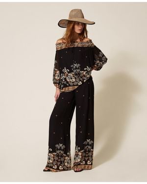 Twinset Printed Georgette Blouse - Natural