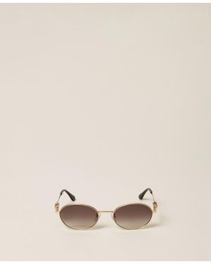 Twinset Oval-Shaped Metal Sunglasses - Natural