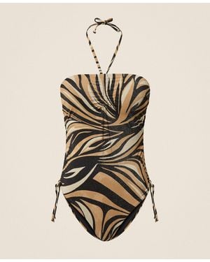 Twinset One-Piece Swimsuit With Lurex And Print - Multicolour