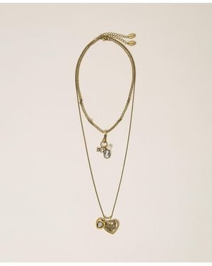 Twinset Set Di Collane Con Ciondoli, Donna - Neutro