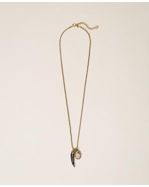 Twinset Long Necklace With Pendants - Natural