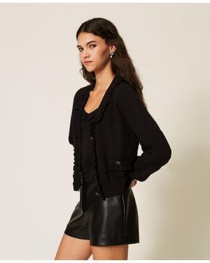 Twinset Cárdigan Y Top Con Volantes - Negro
