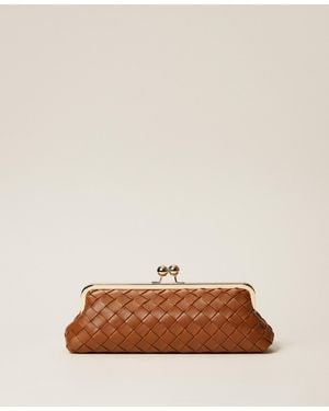 Twinset Handwoven Clutch - Brown