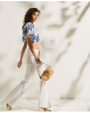 Twinset Cotton Bull Flared Trousers - Natural