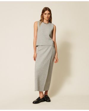 Twinset Knitted Midi Skirt - Natural