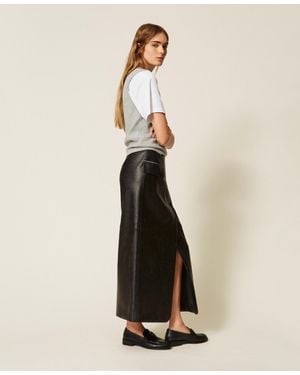 Twinset Jupe Longue Portefeuille - Neutre