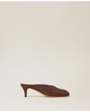 Twinset Leather Mules - Natural