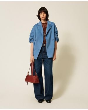 Twinset Caban Aus Wollmischtuch - Blau