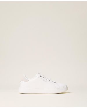 Twinset Leather Trainers - Natural
