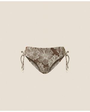 Twinset Jacquard Bikini Bottoms With Pearls - Natural