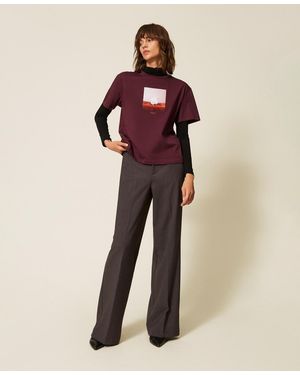Twinset Palazzo Trousers With Pockets - Natural