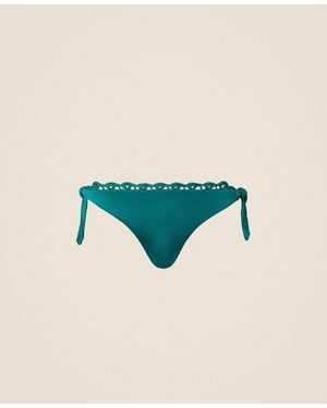 Twinset Tanga De Bikini Con Ganchillo - Azul