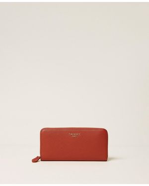 Twinset Zip-Around Wallet With Logo - White