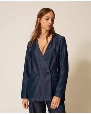 Twinset Chambray Blazer - Blue
