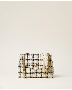 Twinset Chequered Bouclé Shoulder Bag - Natural