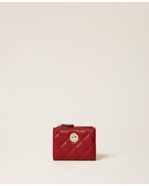 Twinset Quilted Wallet With Logo - Red