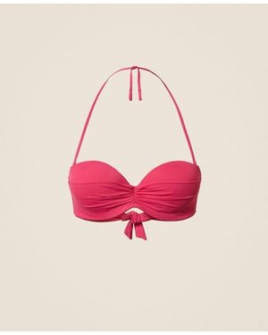 Twinset Trompe L'Oeil Bandeau Bikini Top - Pink