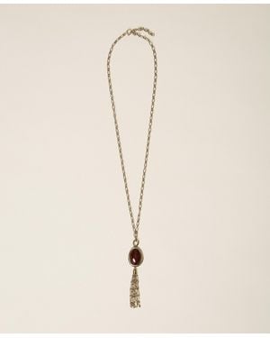 Twinset Collana Lunga Con Pendente Animalier, Donna, Oro "Ottone Invecchiato Ramato" - Neutro