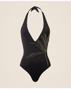Twinset One-Piece Swimsuit With Embroidered Patch - Black