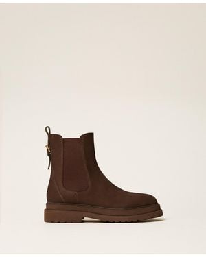 Twinset Leather Chelsea Boots - Brown