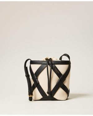 Twinset Canvas Bucket Bag - Black