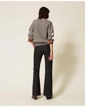 Twinset Jean Évasé Cinq Poches - Neutre