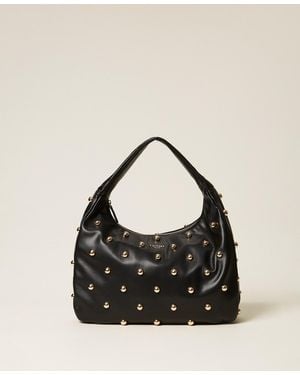 Twinset Borsa Hobo Con Borchie - Nero