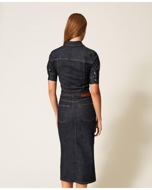 Twinset Denim Midi Skirt - Blue