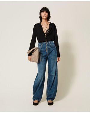 Twinset Vaqueros Horseshoe Con Cinco Bolsillos - Azul