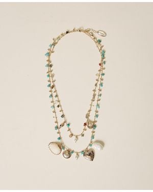 Twinset Set Of Necklaces With Stones And Charms - Natural