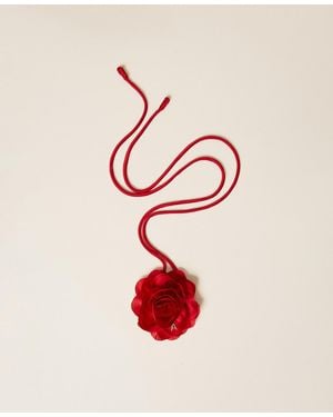 Twinset Choker With Satin Flower - Red