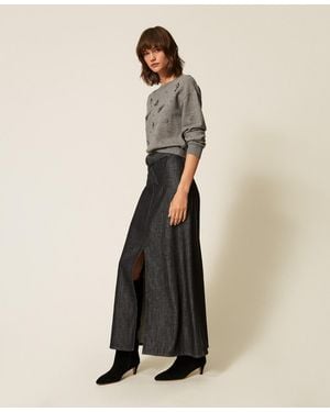 Twinset Pull Ras-Du-Cou Avec Broderie - Neutre