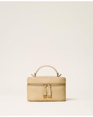 Twinset Leather Shoulder Bag - Natural