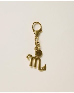 Twinset Zodiac Key Ring With Logo - Natural