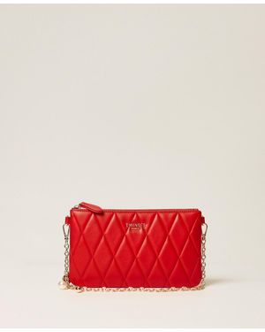 Twinset Mini Quilted Bag With Logo - Red