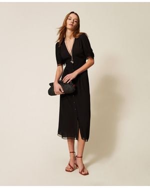 Twinset Long Crêpe Dress - Natural