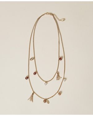 Twinset Necklace With Pendants And Multicolour Stones - Natural